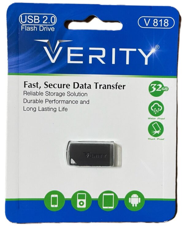 فلش 32 گیگ برند وریتی (VERITY) مدل V 818 گارانتی دار