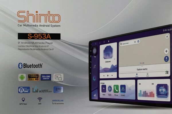 مانیتور ۹ اینچ اندروید برند شینتو (Shinto) مدل S-953A حافظه – رام (1-32GB) یک سال گارانتی آسان سرویس