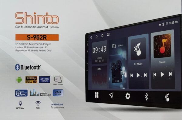 مانیتور ۹ اینچ  اندروید  برند شینتو (Shinto)  مدل  S-952R حافظه  – رام (1-32GB) یک سال گارانتی آسان سرویس