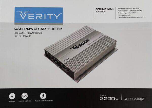 امپلی فایر ۴ کانال 2200 وات فن دار برند وریتی (VERITY) مدل V-A6104 گارانتی آسان سرویس