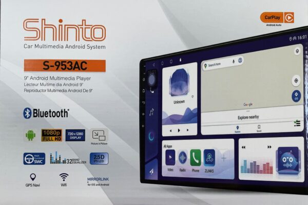 مانیتور ۹ اینچ اندروید برند شینتو (Shinto) مدل S-953AC حافظه – رام (2-64GB) یک سال گارانتی آسان سرویس
